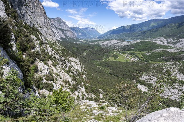 View over the Sarca Valley, Garda Mountains, Arco, Trentino-Alto Adige, Italy, Europe