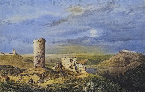 Die drei Gleichen, ein medalterliches Burgenensemble (f. l. t. r.:) Wachsenburg, Burg Gleichen,