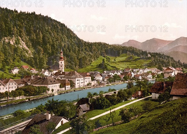 Laufen, near Bad Ischl, Austria, c. 1890, Historic, digitally restored reproduction from a 19th