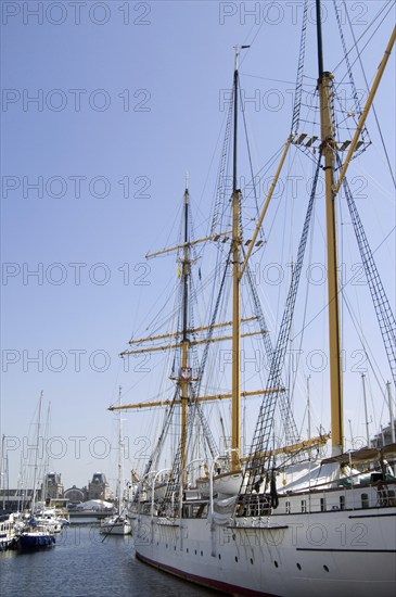 Three-master barquentine Mercator designed by the Antarctic explorer Adrien de Gerlache in the