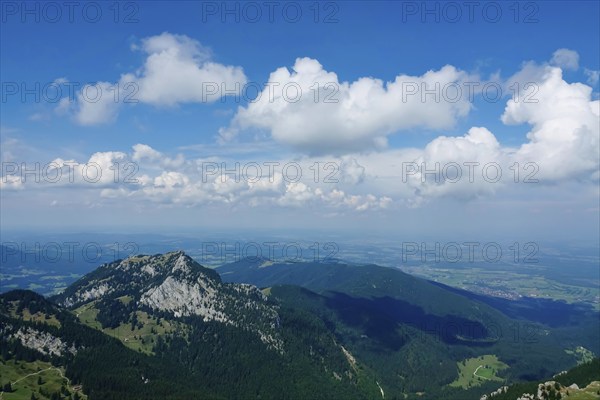 View from the Wendelstein into the surroundings, August, Bavaria, Germany, Europe