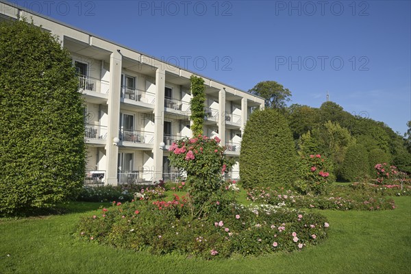 Rose garden, beach promenade, Heringsdorf, Usedom, Mecklenburg-Vorpommern, Germany, Europe