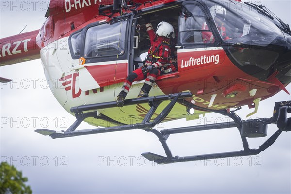 Winch rescue training of the rescue helicopter, Christoph 62, on the occasion of the 50th
