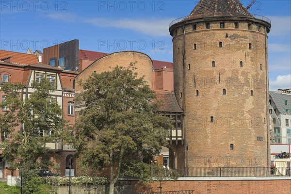 Milk churn gate, Granary Island, Old Town, Gdansk, Pomeranian Voivodeship, Poland, Europe