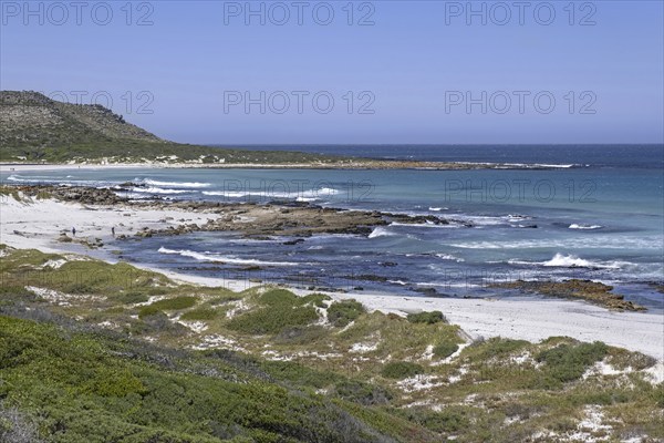 Atlantic Ocean and white sandy beach at the Cape of Good Hope section of Table Mountain National