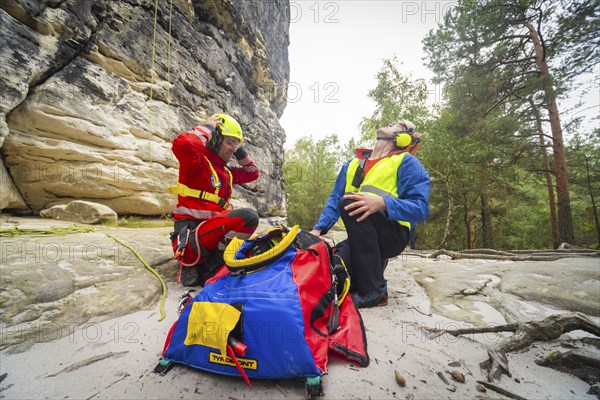 Winch rescue training of the rescue helicopter, Christoph 62, on the occasion of the 50th