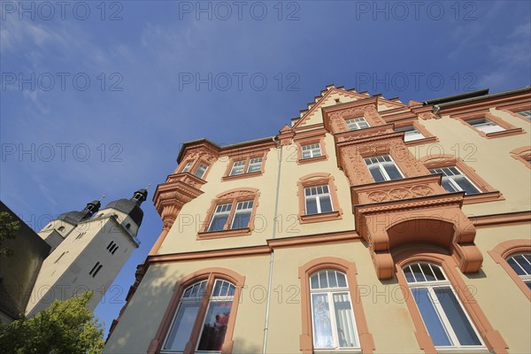 Building with towers of the Johanniskirche, Plauen, Vogtland, Saxony, Germany, Europe