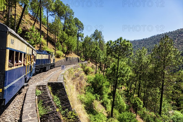 HIMACHAL PRADESH, INDIA, MAY 12, 2010: Toy train of Kalka-Shimla Railway, narrow gauge railway