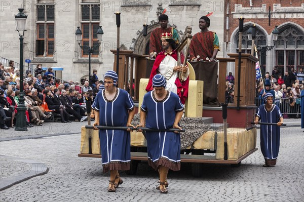 BRUGES, BELGIUM, MAY 17: Annual Procession of the Holy Blood on Ascension Day. Locals perform