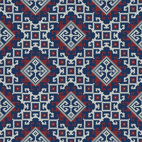 Traditional Georgian folk art embroidery vector pattern