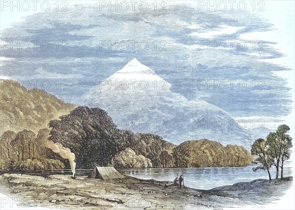 Camping on the Taramakau River, river on the border of the Grey District to the Westland District