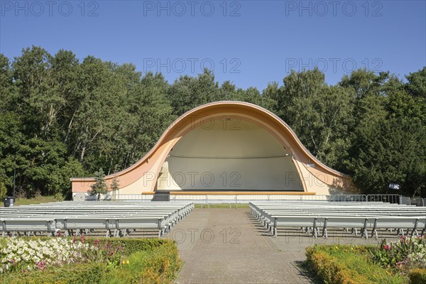 Concert shell on the beach promenade, Swinoujscie, West Pomeranian Voivodeship, Poland, Europe
