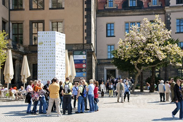 Residential Palace in spring. Large parts of the Residenzschloss in Dresden have already been