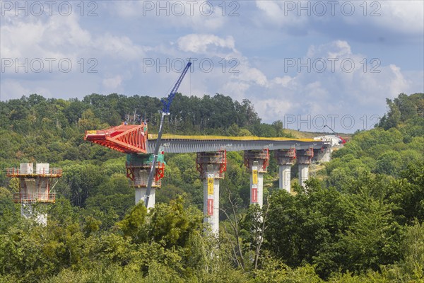 Bridge construction site, Pirna, Saxony, Germany, Europe