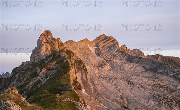 Mountains at sunrise, Säntis, Appenzell Ausserrhoden, Appenzell Alps, Switzerland, Europe