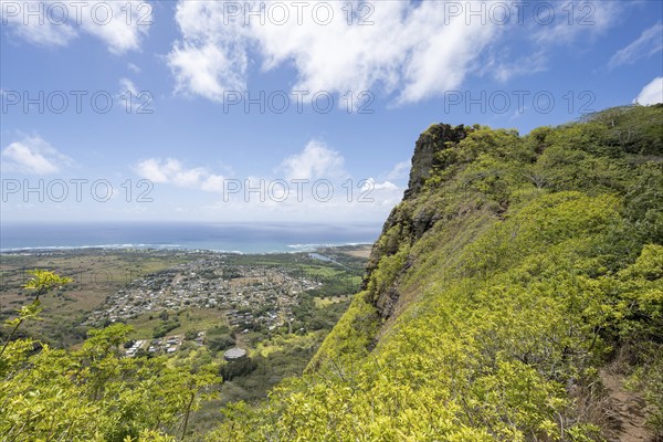 Sleeping Giant (Nounou Mountain) East Trail overlooking Wailua, Kauai, Hawaii, USA, North America