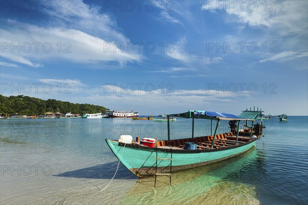 Boats in Sihanoukville beach, Cambodia, Asia