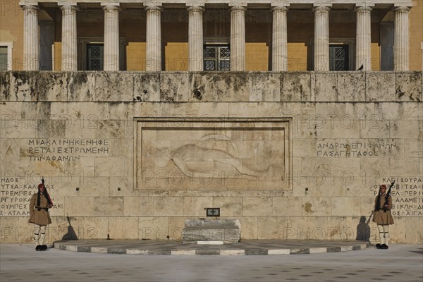 ATHENS, GREECE, MAY 20, 2010: Changing of the presidential guard Evzones in front of the Monument