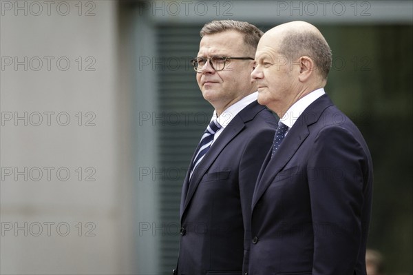 (R-L) Olaf Scholz, Federal Chancellor, receives. Petteri Orpo, Prime Minister of the Republic of