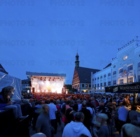 Concert in Zwickau's old town centre. Today, Zwickau is a large district town in the south-west of