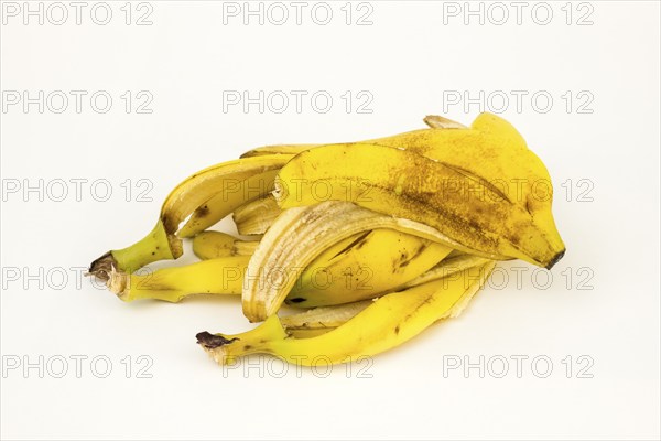 Banana peels, studio shot, white background, healthy food