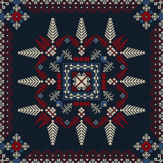 Traditional Latvian embroidery seamless pattern, vector illustration