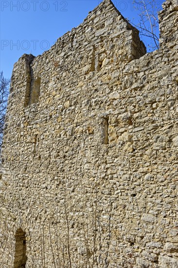 The Hohenmelchingen castle ruin on the Zollernalb near Melchingen, Burladingen, Swabian Alb,