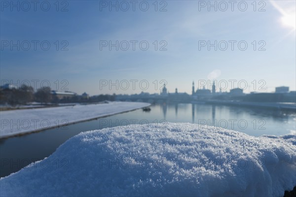 Dresden silhouette in winter