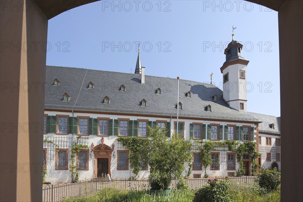 Convent building with frame from the well of the monastery complex, building, Seligenstadt, Main,