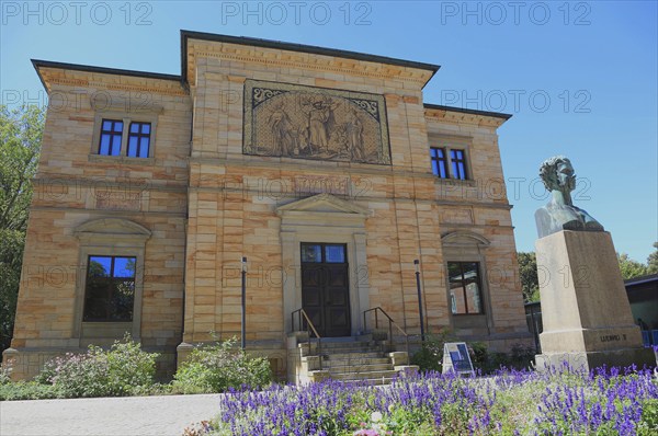 The Villa Wahnfried, Haus Wahnfried, former home of Richard Wagner, in front of it the bustle of