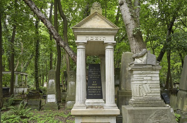 Gravestones, Graves of honour, Jewish cemetery at Okopowa Street, Warsaw, Mazowieckie Voivodeship,