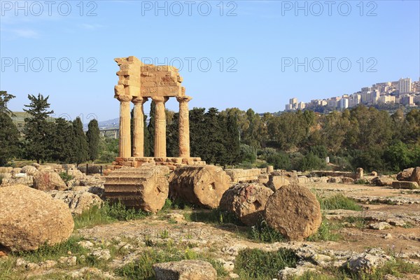 In the Parco Valle dei Templi di Agrigento, Unesco World Heritage Site, remains of the ancient city