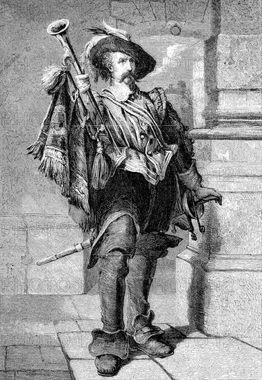 A Herald at Arms, Member of the French Forces in 1869, France, Historic, Digitally restored
