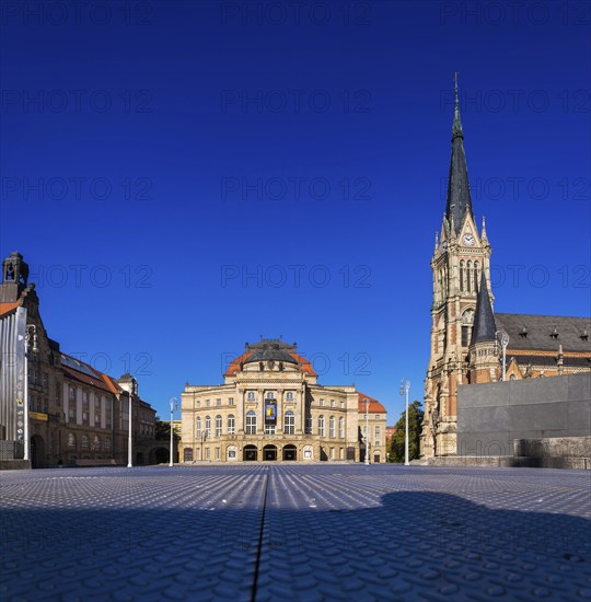 The Theatre Square in Chemnitz is located on the Street of Nations near the main railway station.