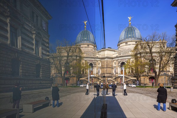 Dresden Reflection at the entrance to the underground car park on Salzgasse. The art society