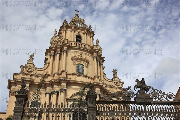 Old Town of Ragusa, the Collegiate Church of San Giorgio or Cathedral of Saint George in the late