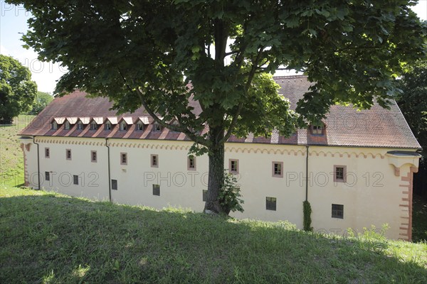 Building of historical fortress, Rüsselsheim, Hesse, Germany, Europe