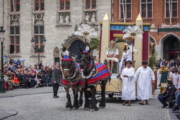 BRUGES, BELGIUM, MAY 17: Annual Procession of the Holy Blood on Ascension Day. Locals perform an