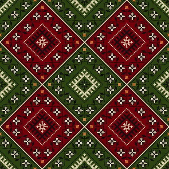 Traditional Latvian embroidery seamless pattern, vector illustration