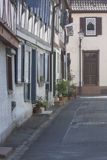 Half-timbered houses in Römergasse, Seligenstadt, Main, Hesse, Germany, Europe