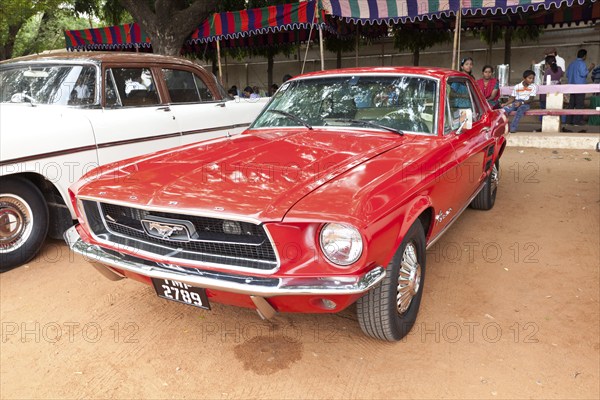 CHENNAI, INDIA, JULY 24:Ford Mustang (retro vintage car) on Heritage Car Rally 2011 of Madras