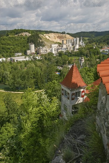 View from Klingenstein Castle, historical building, architecture, green landscape, clouds, castle