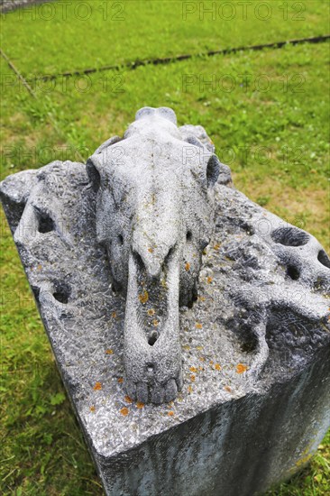 The Swedish grave, former mass grave of 300 Swedish cavalry soldiers, memorial, memorial stone,