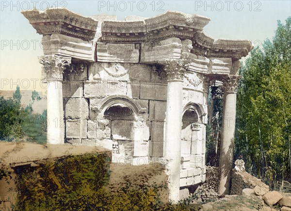 Temple of Venus, round temple, Baalbek, Holy Land, Lebanon, c. 1890, Historic, digitally restored