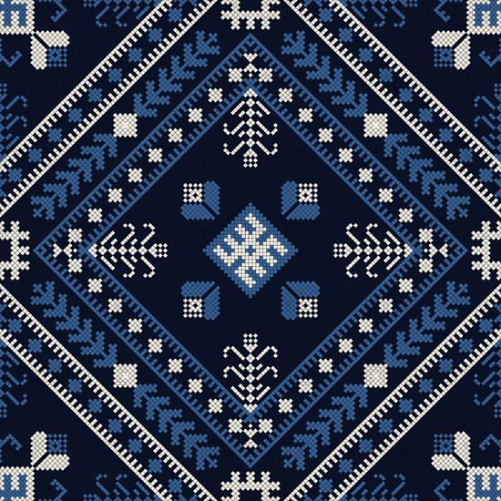 Traditional Latvian embroidery seamless pattern, vector illustration