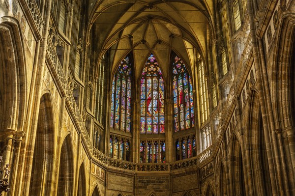 PRAGUE, CZECH REPUBLIC, APRIL 27, 2012: Christmas star in St. Vitus cathedral, Prague, Czech
