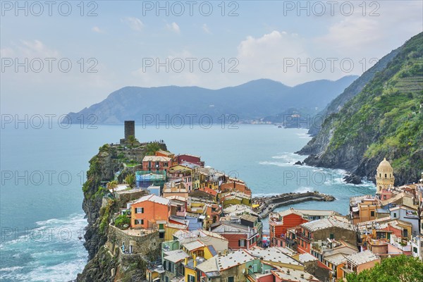 Vernazza village popular tourist destination in Cinque Terre National Park a UNESCO World Heritage