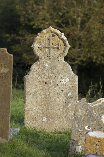 Old gravestones, cemetery, Alfriston, East Sussex, England, Great Britain