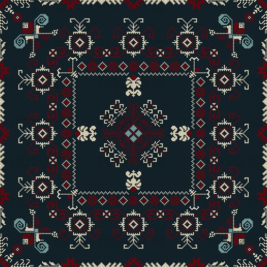 Traditional Latvian embroidery seamless pattern, vector illustration