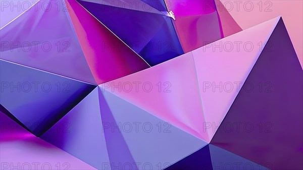 AI generated digital art canvas that comes alive with a fusion of geometric shapes in pink color